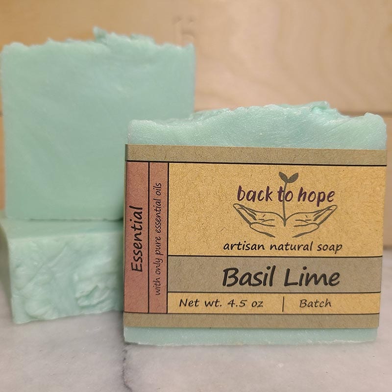 Basil-Lime Soap - Essential Oils Only - Back To Hope