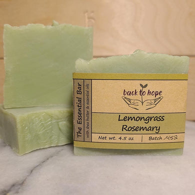 Lemongrass-Rosemary Soap - Essential Oils Only - Back To Hope